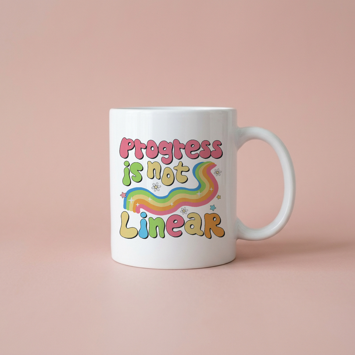 Life isn't a straight path, and neither should your coffee be boring. This mug celebrates the messy, beautiful reality of growth perfect for anyone navigating their own unique journey. Whether you're grinding through Monday mornings or reflecting on wins both big and small, let this reminder sit in your hand with every sip. Durable ceramic construction keeps your beverage hot while the bold design keeps your mindset even hotter.