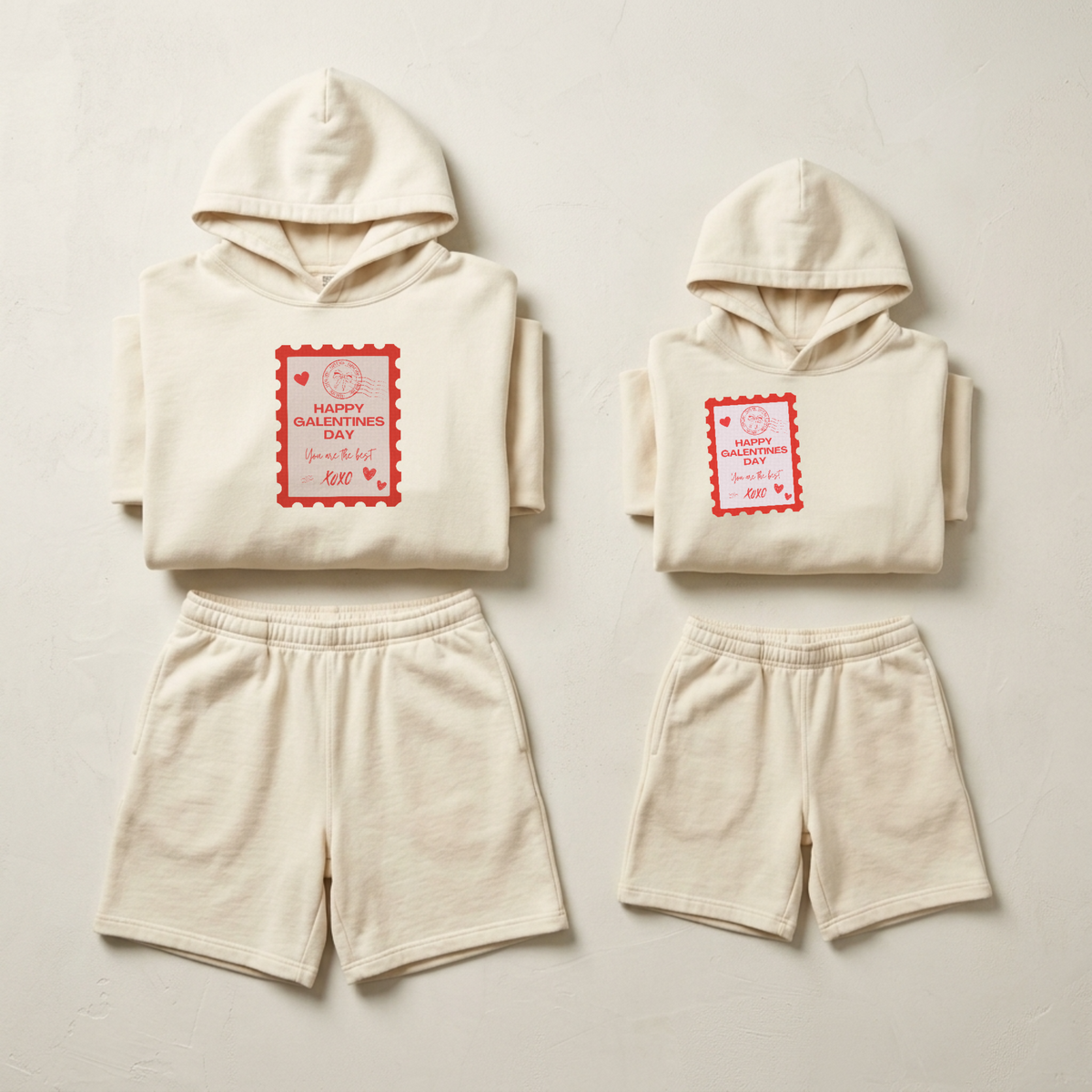 Happy Galentines Day Hoodie & Shorts Set