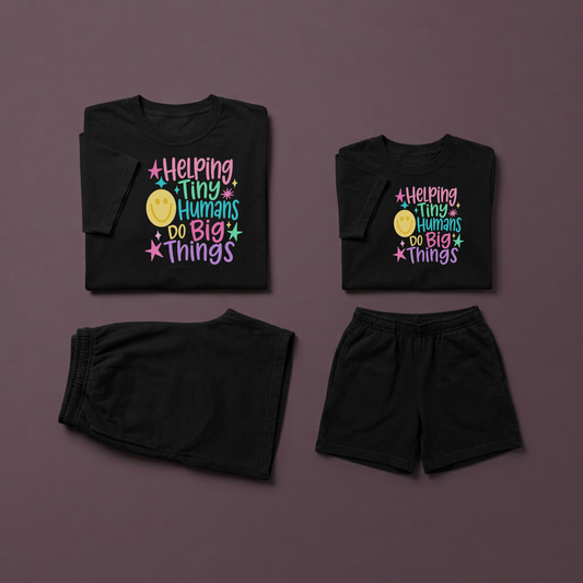 Helping Tiny Humans Do Big Things Graphic T-Shirt & Shorts Set
