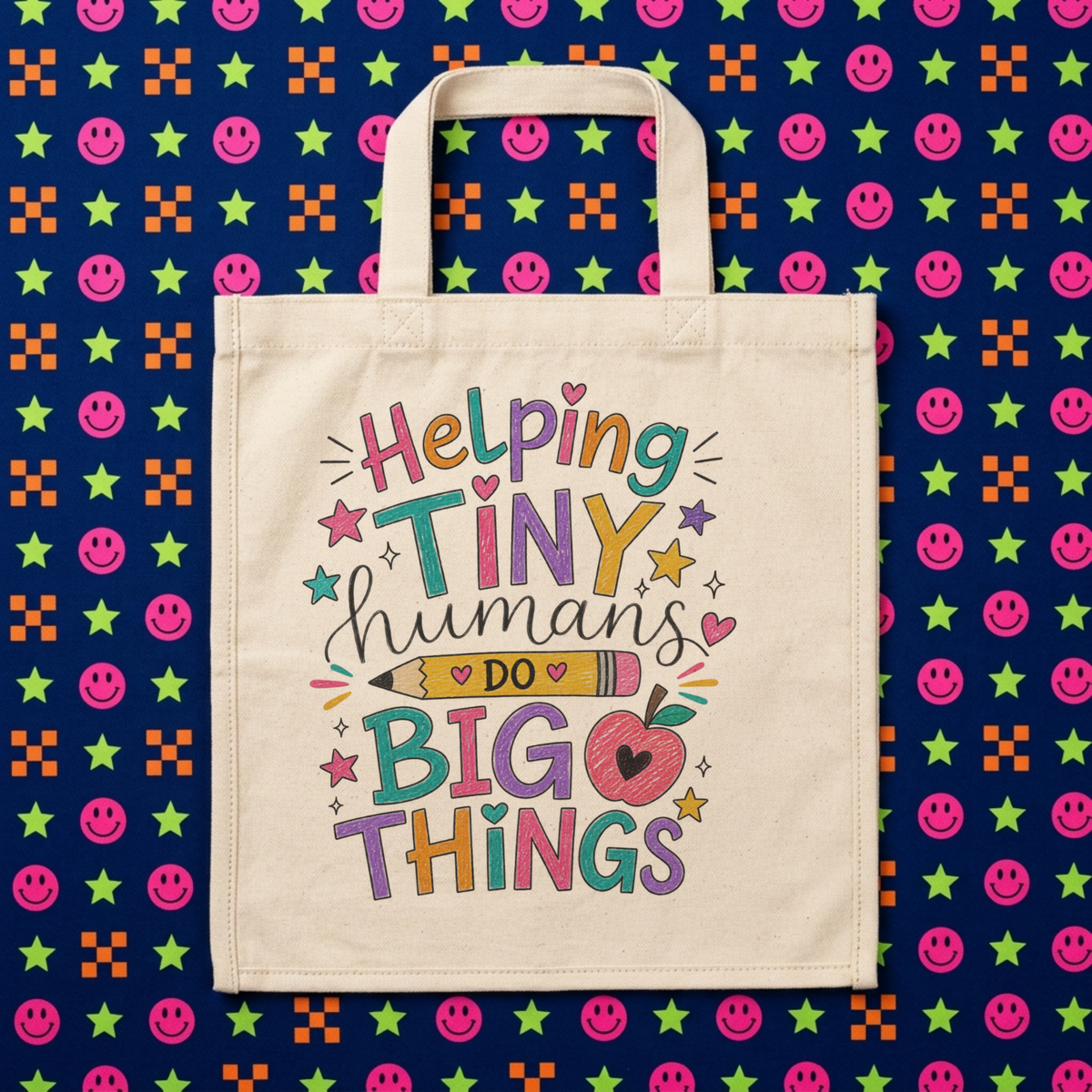 
Perfect for the tiny humans in your life who are ready to make a big impact. This charming tote features an inspiring design that celebrates childhood ambition and wonder. Durable canvas construction holds books, toys, and treasures with ease. Soft handles make it comfortable for little hands to carry. An ideal companion for school days, adventures, and dreaming big.