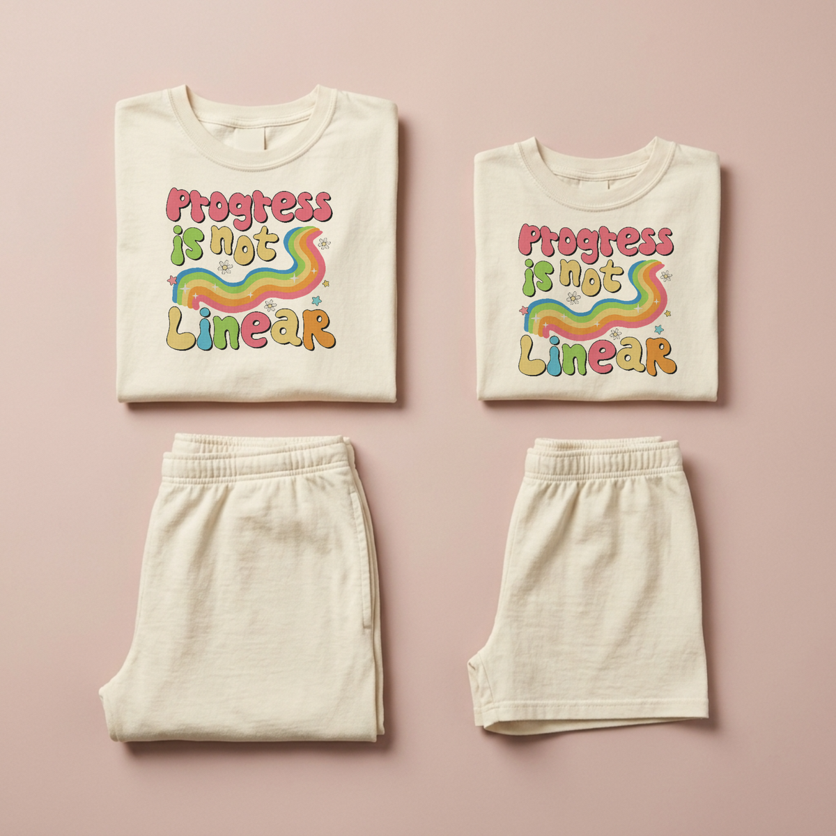 Progress Is Not Linear  T-Shirt & Shorts Set