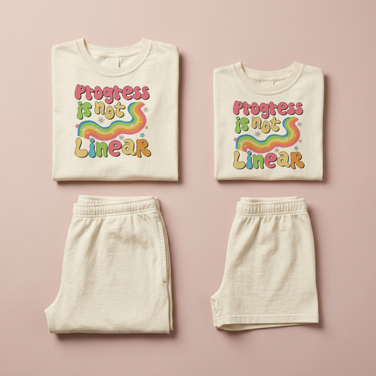 Progress Is Not Linear  T-Shirt & Shorts Set