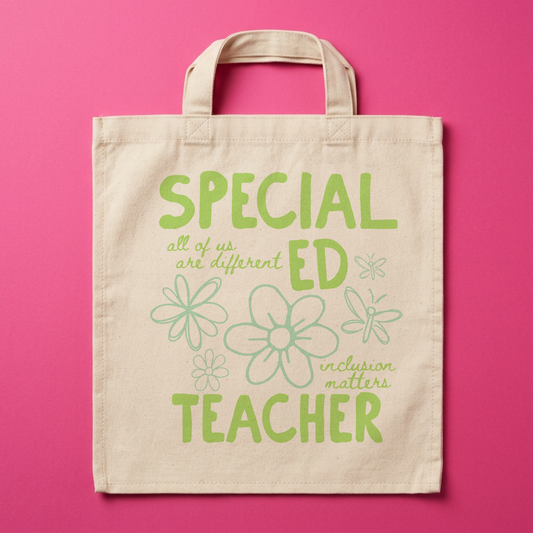 Designed with educators in mind, this durable canvas tote is the perfect companion for special ed teachers juggling lesson plans, resources, and supplies. Spacious interior compartments keep materials organized, while reinforced handles make it easy to carry between classrooms and home. The neutral design is professional enough for school but comfortable for everyday use. A thoughtful gift that celebrates the dedication and compassion of those who make a real difference in their students' lives every single