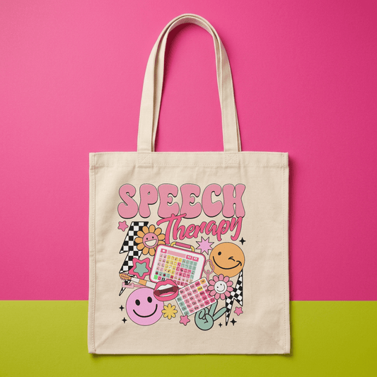 Speech therapy design tote bag